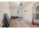 Clean garage with ample storage, workbench, and natural light at 1502 Washington St, Durham, NC 27701