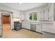 Kitchen featuring white cabinets, granite countertops, and stainless steel appliances at 1502 Washington St, Durham, NC 27701