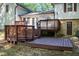 Multi-tiered wooden deck offering a spacious outdoor entertainment area at 1700 Laura Duncan Rd, Apex, NC 27502