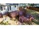 Aerial view of a home featuring a multi-tiered deck and lush greenery at 1700 Laura Duncan Rd, Apex, NC 27502