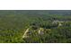 Aerial view showcasing a home nestled among the trees in a neighborhood with winding streets at 197 Boxwood Dr, Pittsboro, NC 27312