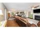 Open concept living space flows seamlessly into dining and kitchen area at 198 Fore View Ln, Sanford, NC 27332