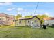 Backyard showing the home, back door, grass yard, and utility access at 204 Heck St, Raleigh, NC 27601