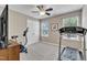 Home gym featuring neutral walls, carpet flooring, and exercise equipment at 2305 Everstone Rd, Wake Forest, NC 27587