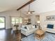 Open concept floor plan with living room, dining room, and kitchen at 235 Stephenson Rd, Benson, NC 27504