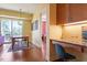 This home office features a granite desktop and built in cabinets and shelving at 2410 Environ Way, Chapel Hill, NC 27517
