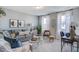 Cozy living room with a large sofa, bright windows, and natural light perfect for entertaining or relaxing at 248 Alice Trace Place, Angier, NC 27501