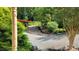 Gravel driveway with wooden accents and lush greenery leading to a covered area at 260 Woody Ln, Oxford, NC 27565