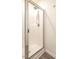 Clean shower stall features a framed sliding door at 3623 Landshire View Ln, Raleigh, NC 27616