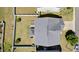 Aerial view of backyard featuring gazebo, grill, garden, and fenced yard at 3936 White Kestreg Dr Dr, Raleigh, NC 27616