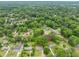Overhead view of homes nestled among lush trees in a tranquil residential area at 413 Winterlochen Rd, Raleigh, NC 27603