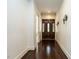 Grand foyer featuring hardwood floors, decorative lighting, and a stunning front door at 4143 Gardenlake Dr, Raleigh, NC 27612
