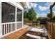 Spacious outdoor deck with ample space for grilling and relaxing, with easy access to the screened porch at 50 Waterford Dr, Angier, NC 27501