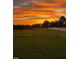 A gorgeous sunset over a lush, green field with distant trees and road at 50 Waterford Dr, Angier, NC 27501