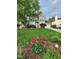 Beautiful home exterior with a lush lawn and vibrant pink flowers in the landscaping at 501 Samara St, Apex, NC 27502
