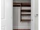 Walk-in closet offering ample storage with shelves at 700 Finsbury St # 105, Durham, NC 27703