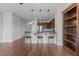 Open concept kitchen area featuring bar stool seating, cabinets, and stainless steel appliances at 700 Finsbury St # 105, Durham, NC 27703