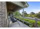Covered porch with outdoor swing at 9 Lakeview Dr, Sanford, NC 27332