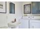 Functional laundry room featuring a sink, modern washer and dryer, and ample storage cabinets for convenience at 913 Washington St, Durham, NC 27701
