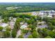 Aerial shot showing a community with swimming pools nestled among lush green trees at 919 Lexington Ct, Cary, NC 27511