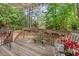 The cozy backyard deck provides a serene retreat with comfortable seating and peaceful views at 100 Full Moon Ct, Garner, NC 27529