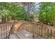 Wooden deck offers a tranquil view of the lush greenery and wooded backyard at 100 Full Moon Ct, Garner, NC 27529