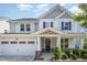 Charming two-story home featuring a well-manicured lawn, inviting front porch, and a convenient attached two-car garage at 1009 Travern Dr, Raleigh, NC 27603