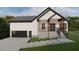 Charming two-story home featuring a covered porch, black trim, and a convenient attached garage at 101 Cochise Cv, Louisburg, NC 27549