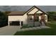 Charming two-story home featuring a covered porch, black trim, and a convenient attached garage at 101 Cochise Cv, Louisburg, NC 27549