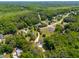 Expansive aerial view of the property and its surrounding neighborhood, highlighting the home's location at 105 Kirkland Ct, Archer Lodge, NC 27527