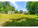 Overview of the expansive backyard with outbuildings and pool in a park-like setting at 105 Kirkland Ct, Archer Lodge, NC 27527
