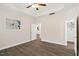 Spacious primary bedroom with en-suite bathroom and hardwood flooring at 11 Woodwater Cir, Lillington, NC 27546