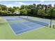 Aerial view of community tennis and basketball courts, including the green perimeter fencing at 1204 Benoit Pl, Apex, NC 27502