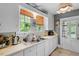 Functional kitchen with white cabinetry, dual sink and ample natural light perfect for home cooking at 1314 Glendale Ave, Durham, NC 27701