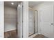 Bathroom with modern shower stall and walk-in closet provides ample storage at 203 Benton Dr, Oxford, NC 27565