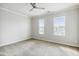 Spacious bedroom featuring a fan and windows, ready for personalization at 2523 Ferdinand Dr, Knightdale, NC 27545