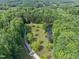 Beautiful property with a pond surrounded by lush green trees at 2600 Snow Hill Rd, Durham, NC 27712