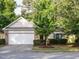 Charming single-Gathering home featuring a spacious two-car garage, manicured lawn, and mature trees at 33 Juliette Dr, Durham, NC 27713