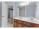 Spacious bathroom with double vanity, tile flooring, and neutral color palette at 3401 Scotch Dr, Raleigh, NC 27616