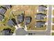 Aerial view of homes showcasing backyard layouts and landscaping at 36 High View Ct, Fuquay Varina, NC 27526