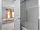Bathroom with a tiled shower and glass enclosure at 4007 Newell Ln, Raleigh, NC 27616