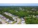 Aerial view of the home, neighborhood, and surrounding greenery near downtown at 5865 Forest Point Rd Rd, Raleigh, NC 27610