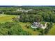 Expansive estate aerial view with a pool, manicured lawns, and a private setting at 60 Hartwood Ln, Youngsville, NC 27596