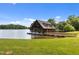 Charming boat house on the lake with a wooden deck and tranquil views, ideal for waterfront enjoyment at 60 Hartwood Ln, Youngsville, NC 27596