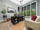 Stylish office with natural light, a modern desk, and comfortable seating, perfect for working from home at 604 Dappled Pine Ave, Durham, NC 27713