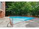 Clear community pool is surrounded by a concrete deck and lush mature landscaping that creates a serene atmosphere at 620 Martin Luther King Jr Blvd # Apt 502, Chapel Hill, NC 27514
