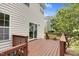Lovely wooden deck and sliding glass door to enter home at 8820 Waynick Dr, Raleigh, NC 27617
