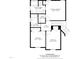 Upstairs floor plan featuring a primary bedroom with ensuite bath, walk-in closet, and two additional bedrooms at 8820 Waynick Dr, Raleigh, NC 27617