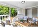 Inviting covered porch with comfortable seating, stylish rugs, and a view of the front yard at 1010 Cobb St, Durham, NC 27707