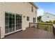 Wooden deck with sliding glass doors and lush yard at 114 Lynnville Ct, Lillington, NC 27546